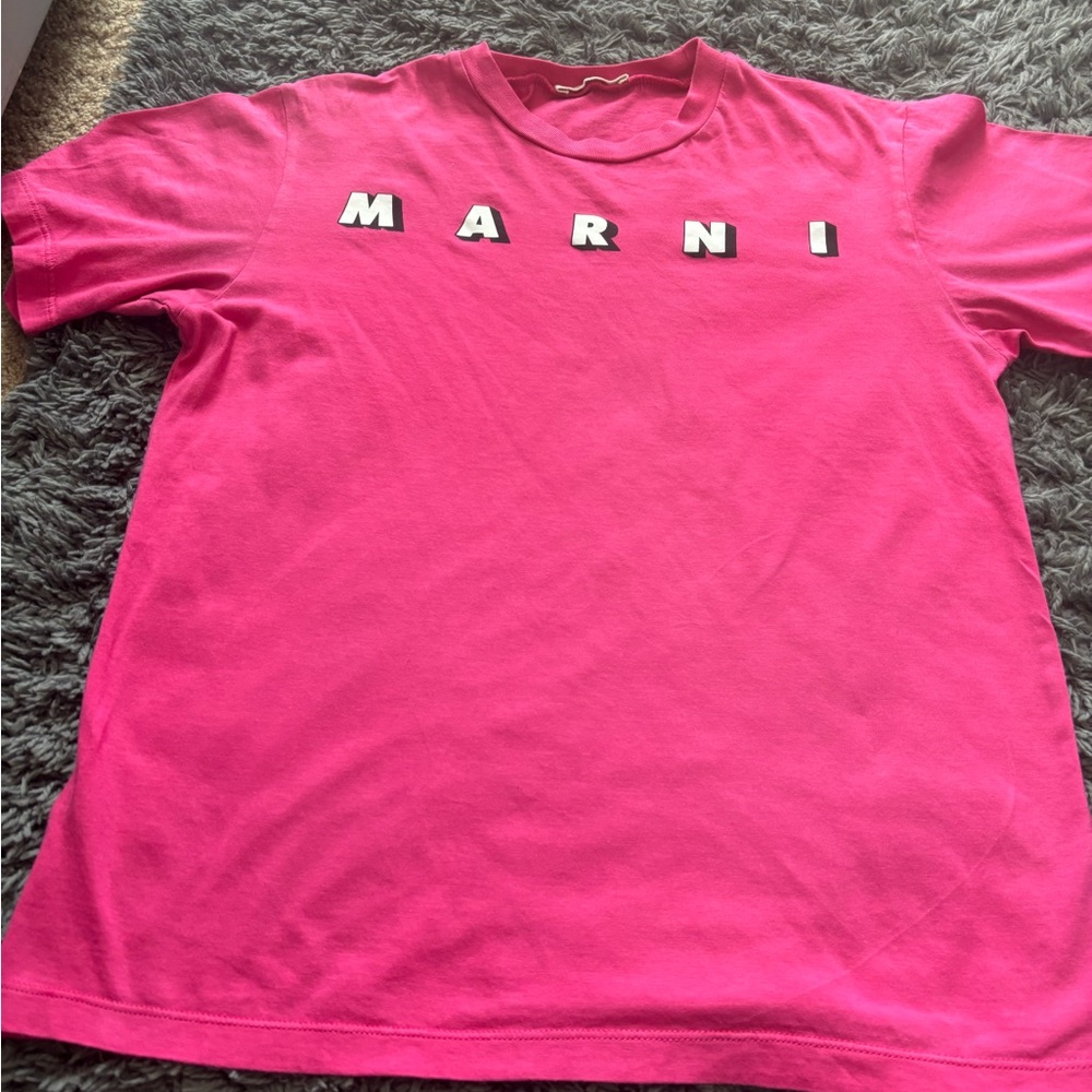Kids Marni Pink Short Sleeve Tee Casual Crew Neck